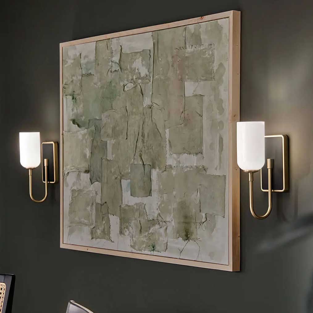 White and gold wall lighting by Kichler