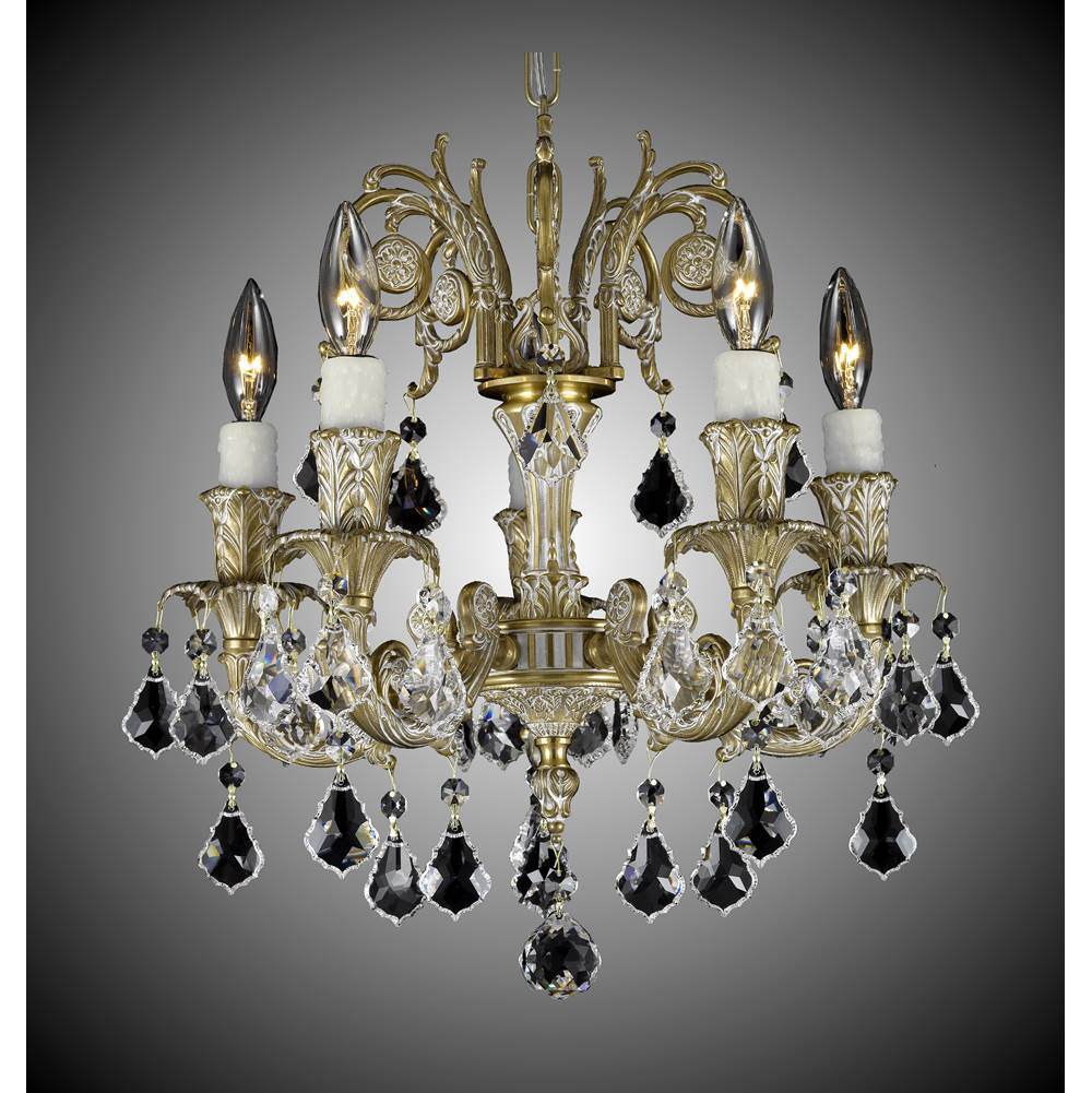 American Brass And Crystal Finisterra 5 Light Finisterra Chandelier