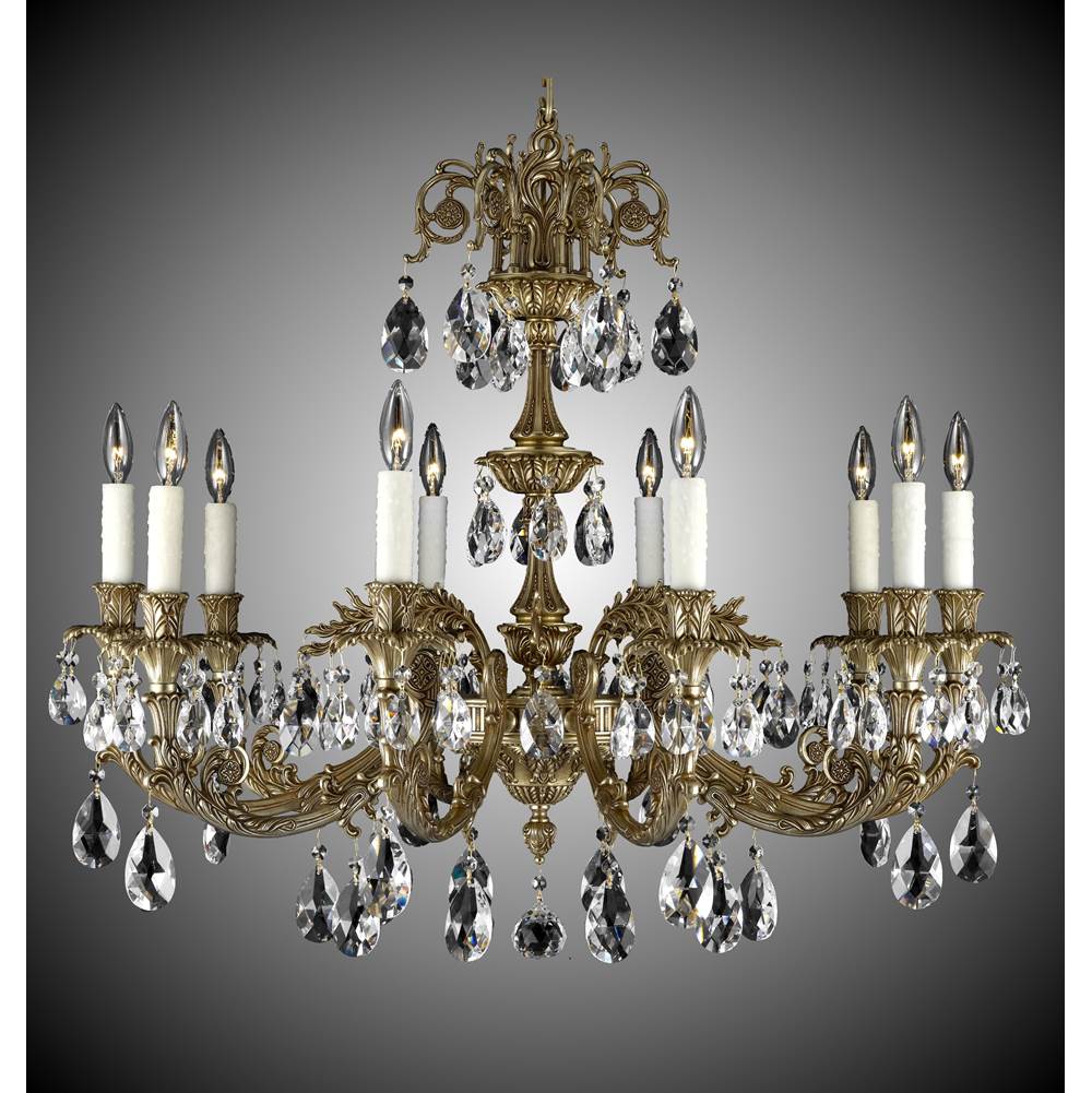 American Brass And Crystal Finisterra 10 Light Finisterra Chandelier