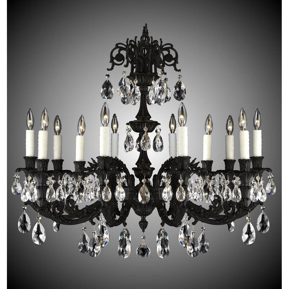 American Brass And Crystal Finisterra 12 Light Finisterra Chandelier