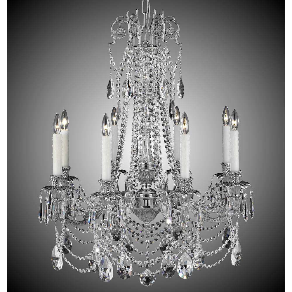American Brass And Crystal Finisterra 8 Light Finisterra With Draping Chandelier