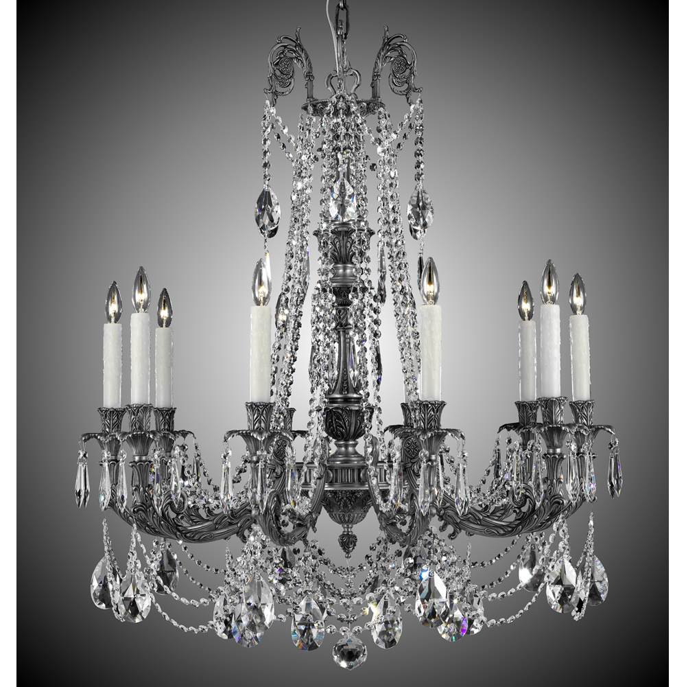 American Brass And Crystal Finisterra 10 Light Finisterra With Draping Chandelier