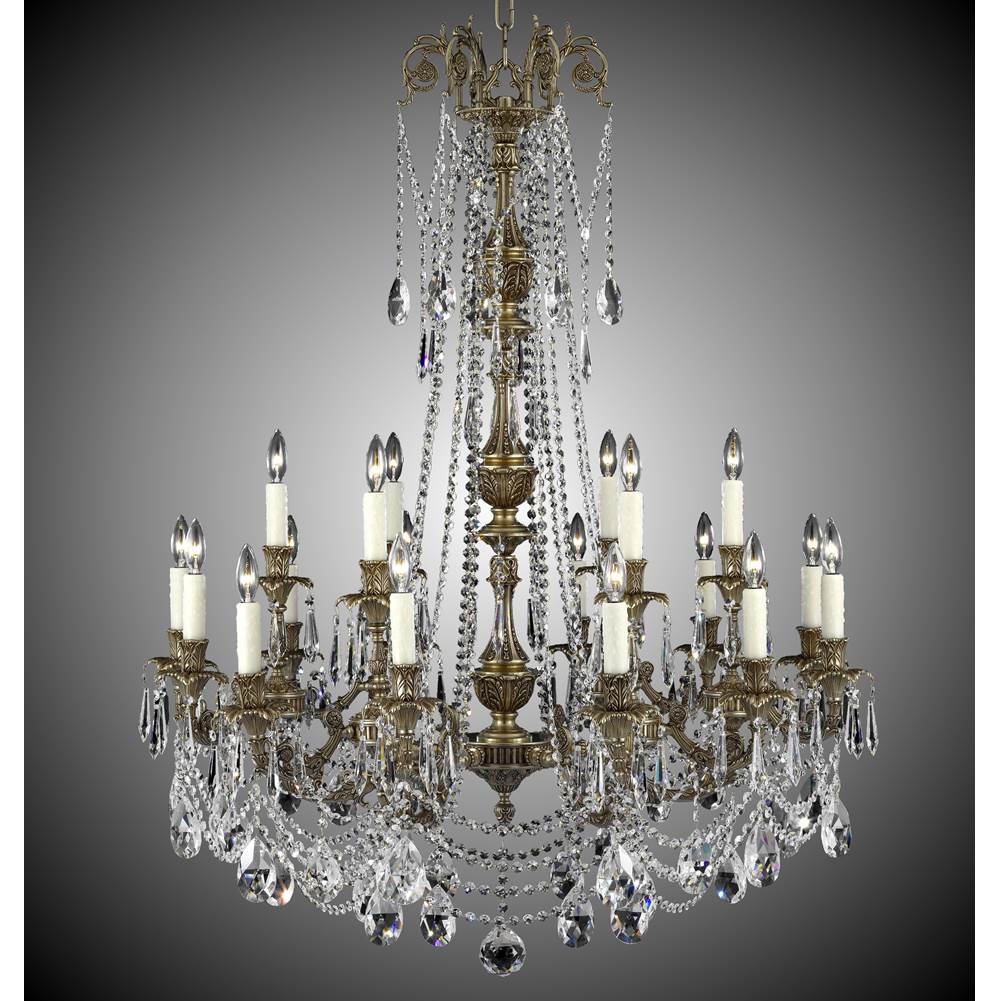 American Brass And Crystal Finisterra 6+12 Light Finisterra With Draping Chandelier