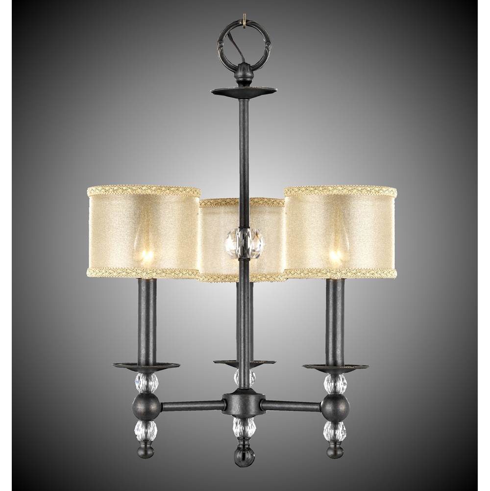 American Brass And Crystal Magro 4 Light Magro Stem Chandelier With Shades