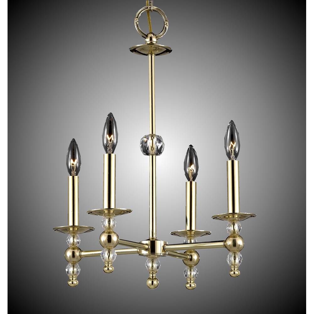 American Brass And Crystal Magro 4 Light Magro Stem Chandelier