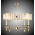American Brass And Crystal Magro 5 Light Magro Stem Chandelier With Shades