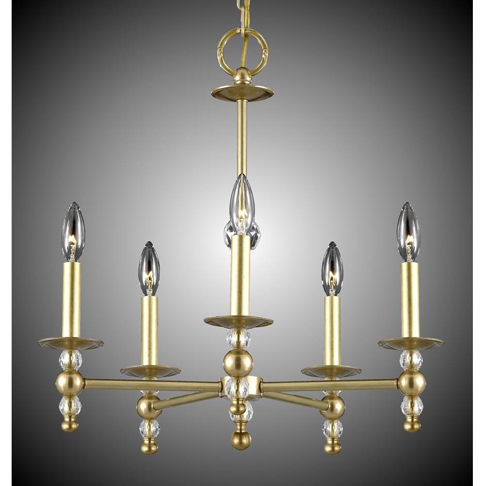 American Brass And Crystal Magro 5 Light Magro Stem Chandelier