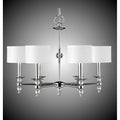 American Brass And Crystal Magro 6 Light Magro Stem Chandelier With Shades