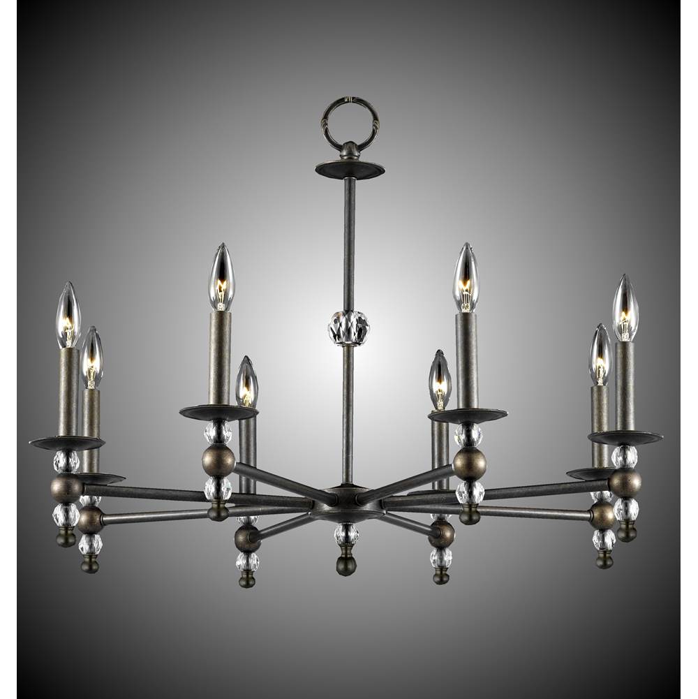 American Brass And Crystal Magro 8 Light Magro Stem Chandelier