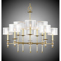 American Brass And Crystal Magro 5+5 Light Magro Stem Chandelier With Shades