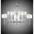 American Brass And Crystal Magro 6+6 Light Magro Stem Chandelier With Shades