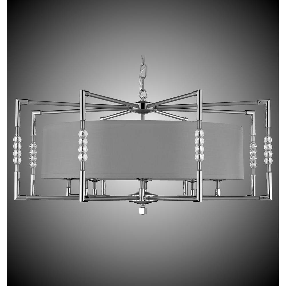 American Brass And Crystal Magro 8 Light Magro Drum Shade Chandelier
