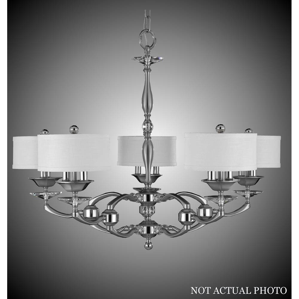 American Brass And Crystal Kensington 5 Arm Kensington Dinette Drum Shade Chandelier Larger