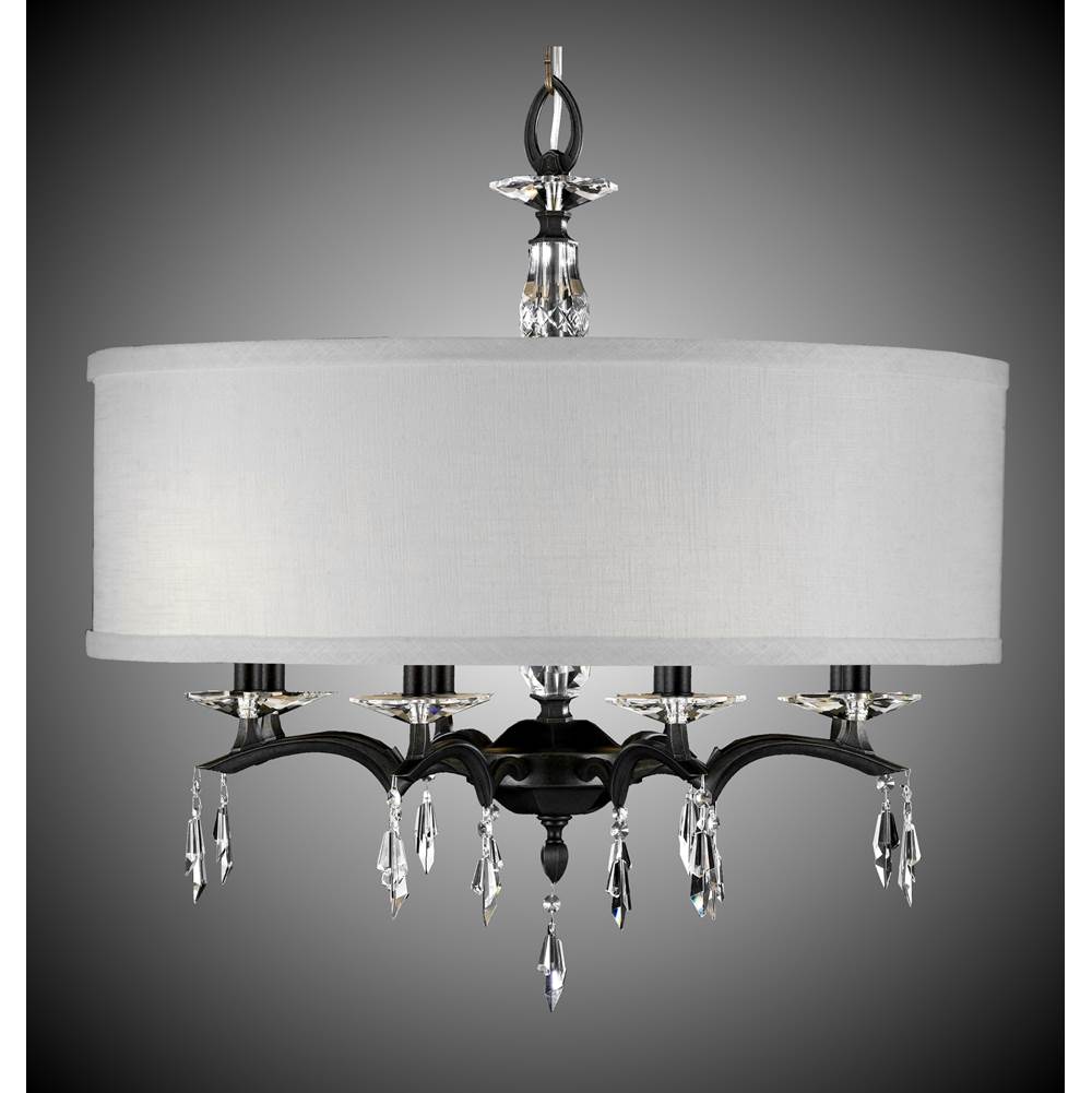 American Brass And Crystal Kaya 28 Inch Kaya Drum Shade Chandelier