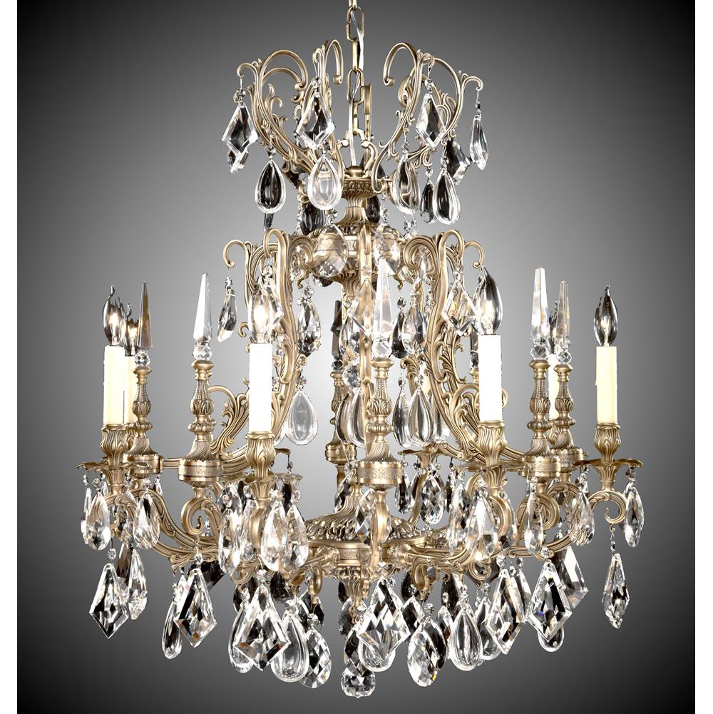 American Brass And Crystal Parisian 10 Light Parisian Chandelier