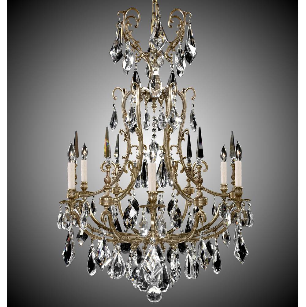 American Brass And Crystal Parisian 6 Light Parisian Chandelier