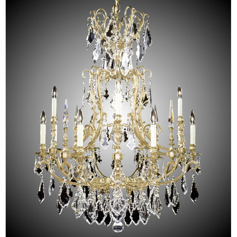 American Brass And Crystal Parisian 8+4 Light Parisian Chandelier