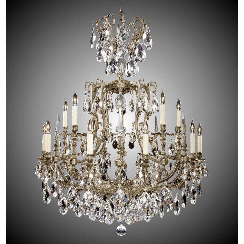 American Brass And Crystal Parisian 10+5 Light Parisian Chandelier