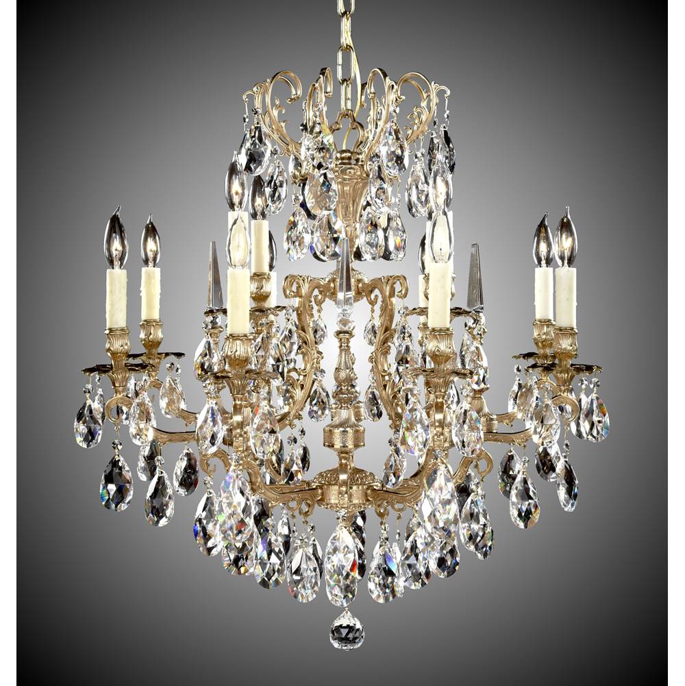 American Brass And Crystal Parisian 8+4 Light Parisian Chandelier