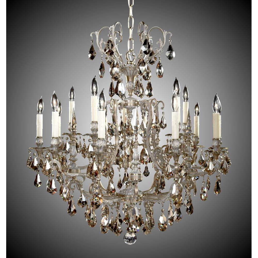 American Brass And Crystal Parisian 10+5 Light Parisian Chandelier