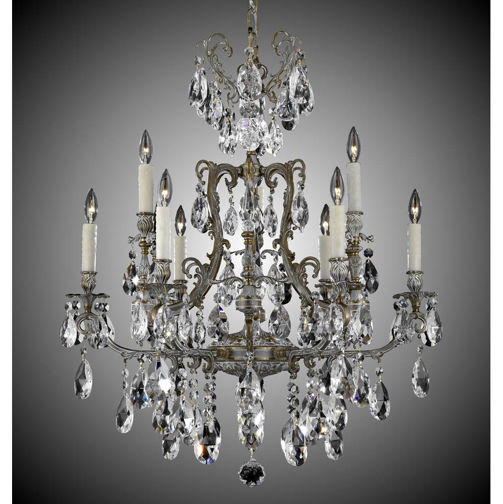 American Brass And Crystal Parisian 6+3 Light Parisian Chandelier