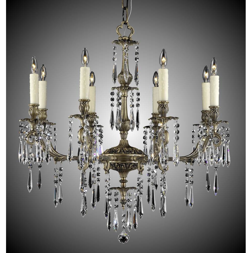 American Brass And Crystal Parisian 8 Light Parisian Spire Chandelier