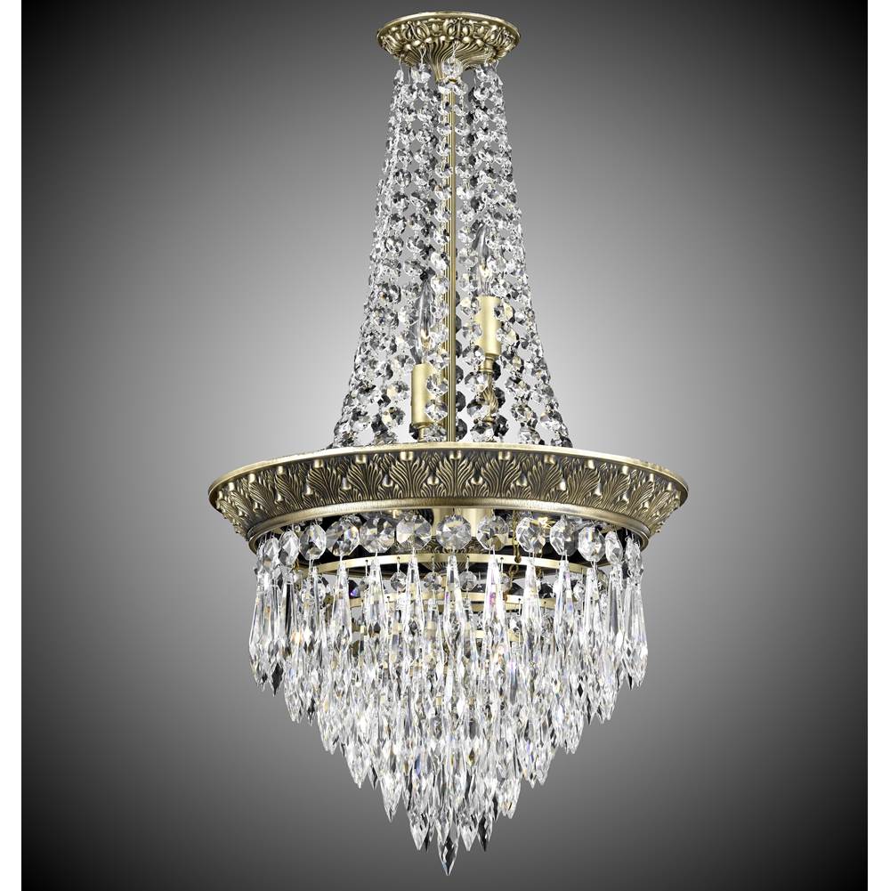 American Brass And Crystal Corinthian 15''w - 6 Light Corinthian Spire Chandelier