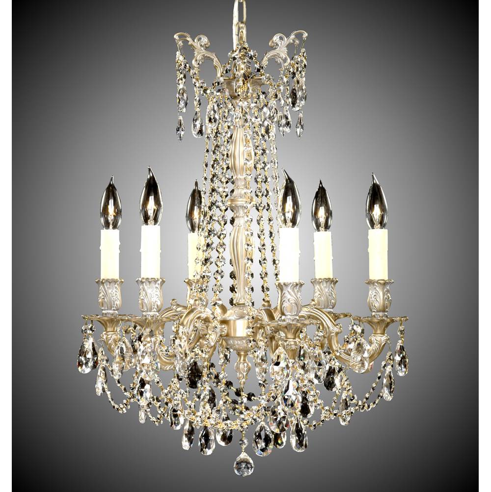 American Brass And Crystal Biella 6 Light Biella Chandelier