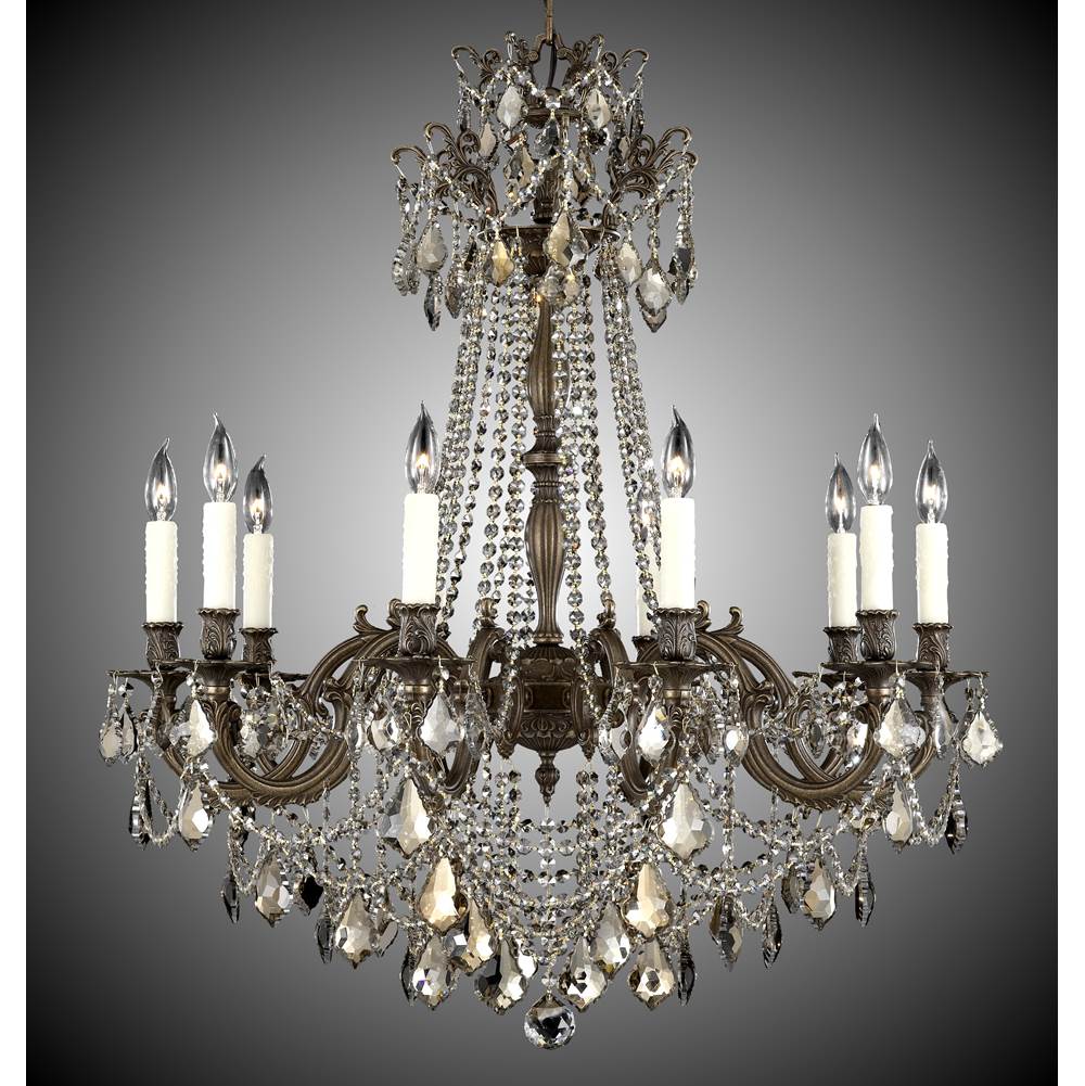 American Brass And Crystal Biella 10 Light Biella Chandelier