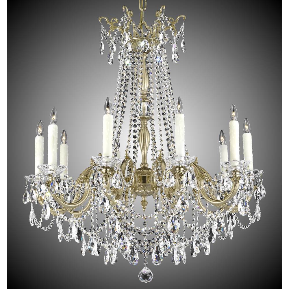American Brass And Crystal Crystella 10 Light Crystella Chandelier