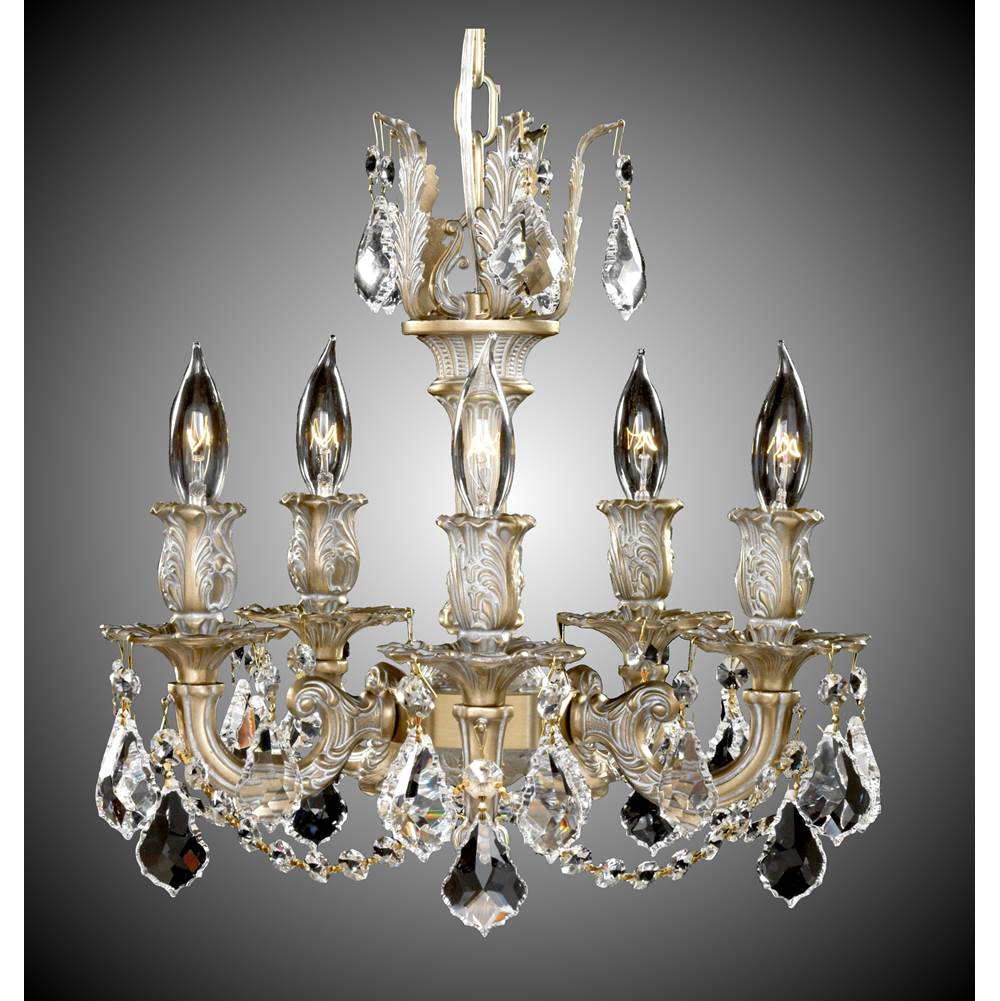 American Brass And Crystal Rosetta 5 Light Rosetta Chandelier