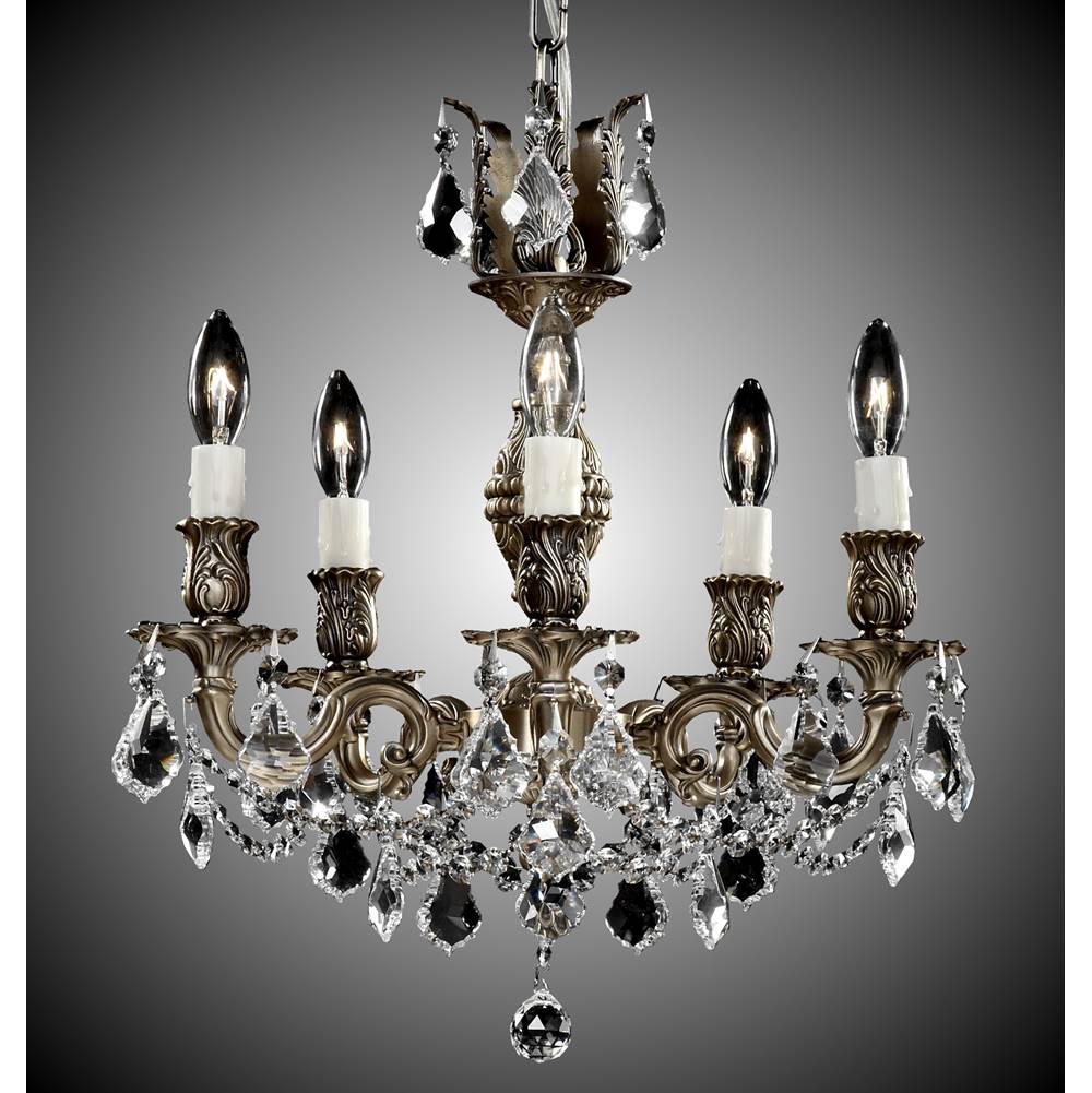 American Brass And Crystal Rosetta 5 Light Rosetta Chandelier