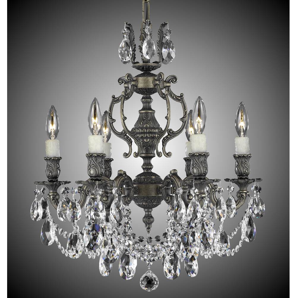 American Brass And Crystal Rosetta 6 Light Rosetta Chandelier
