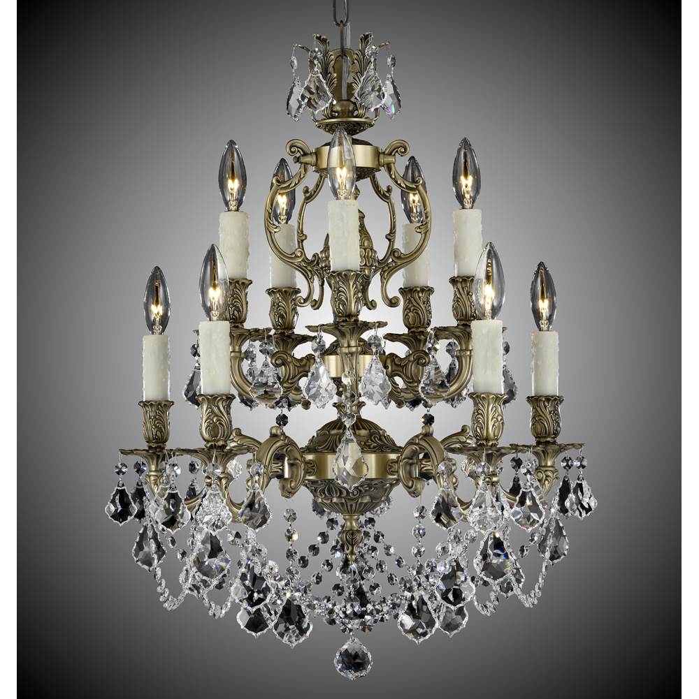 American Brass And Crystal Rosetta 5+5 Light Rosetta Chandelier