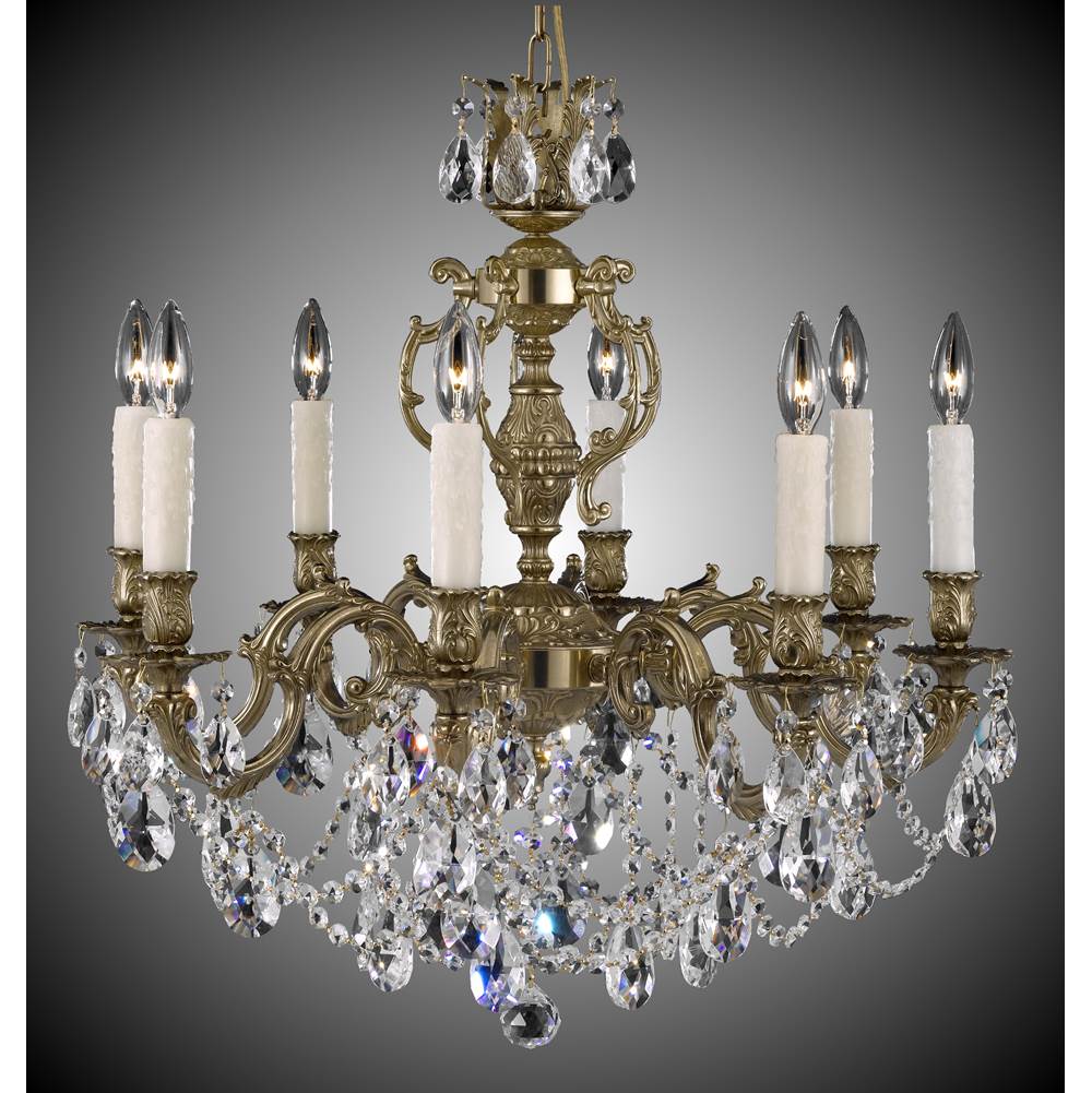 American Brass And Crystal Rosetta 8 Light Rosetta Chandelier