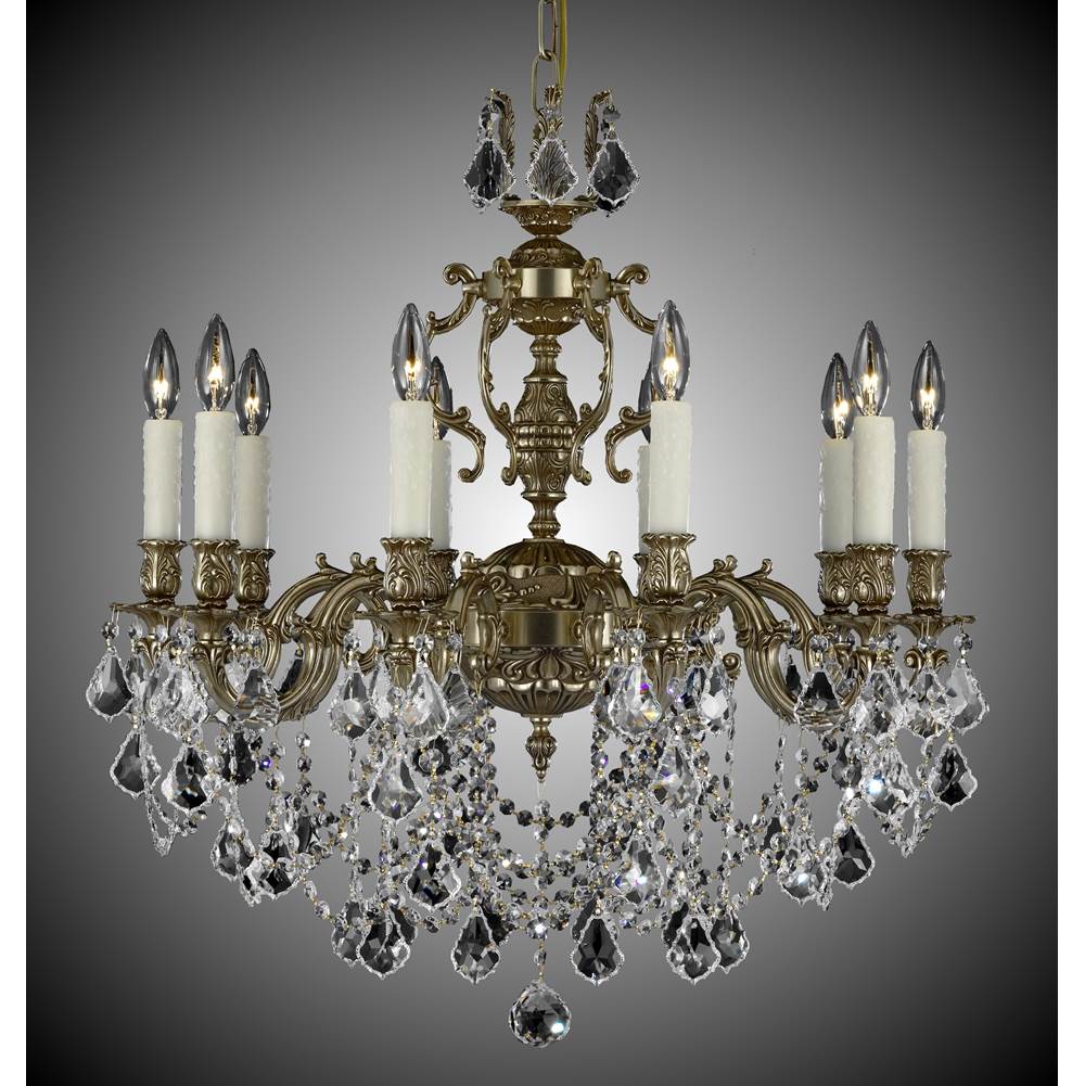 American Brass And Crystal Rosetta 10 Light Rosetta Chandelier