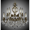 American Brass And Crystal Rosetta 8+8 Light Rosetta Chandelier