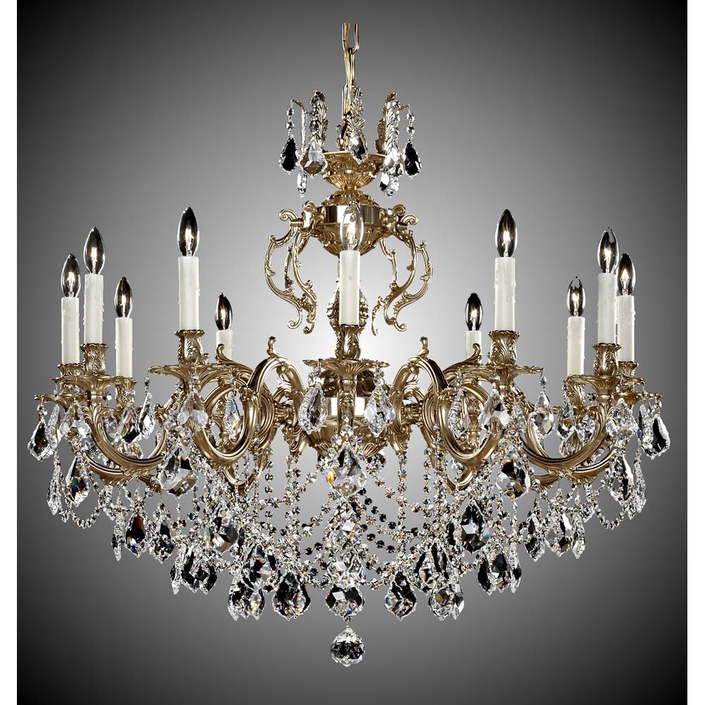 American Brass And Crystal Rosetta 12 Light Rosetta Chandelier
