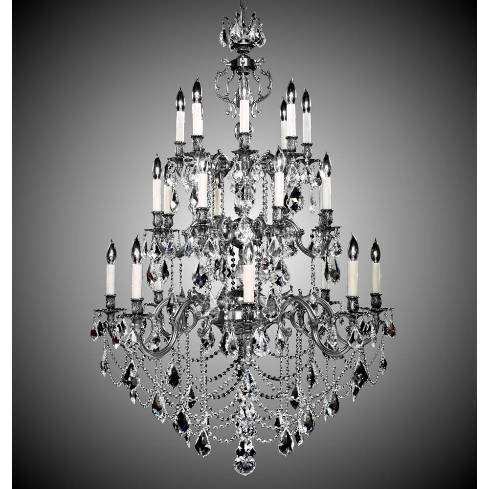 American Brass And Crystal Rosetta 24 Light Rosetta Chandelier