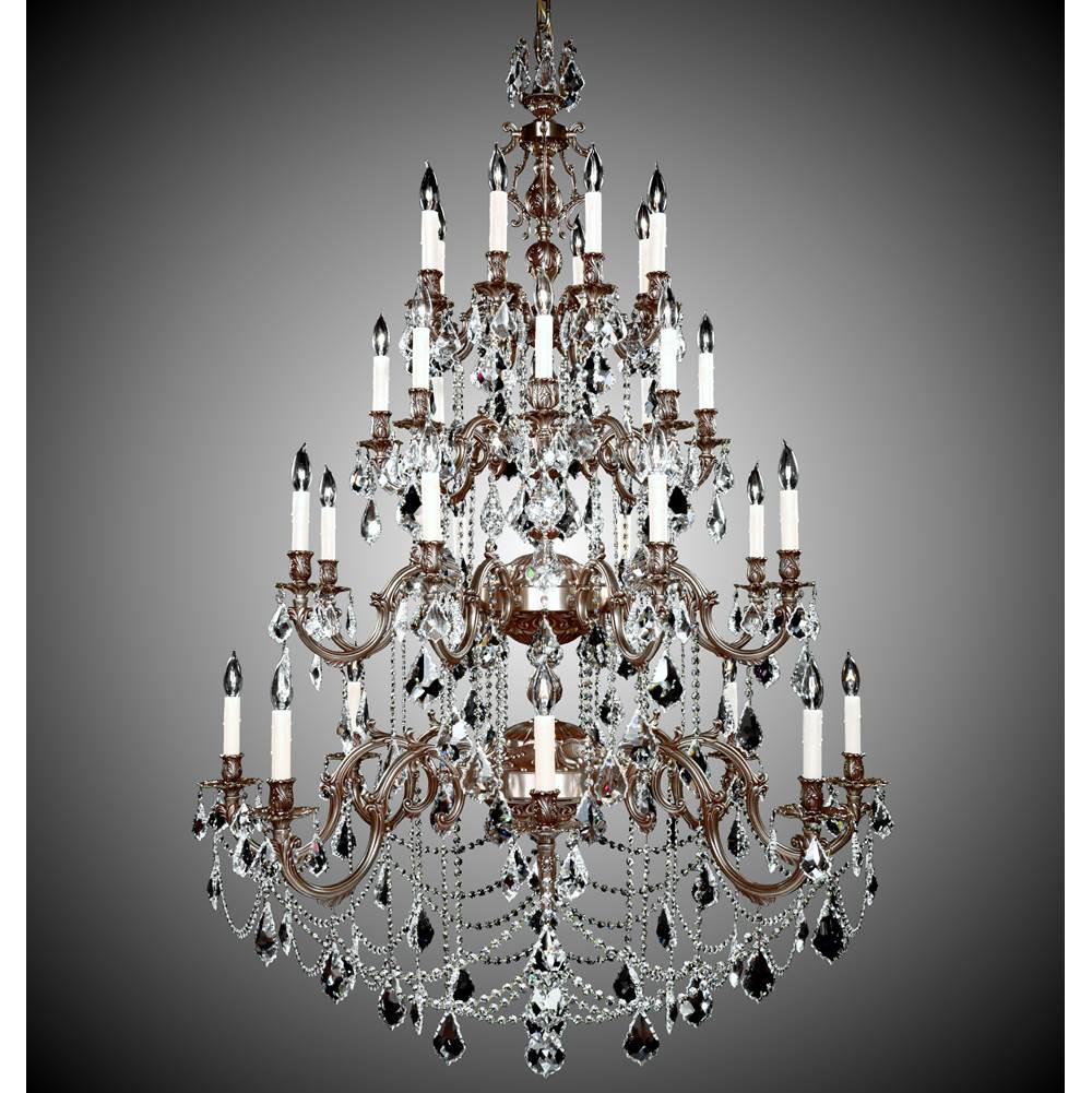 American Brass And Crystal Rosetta 32 Light Rosetta Chandelier
