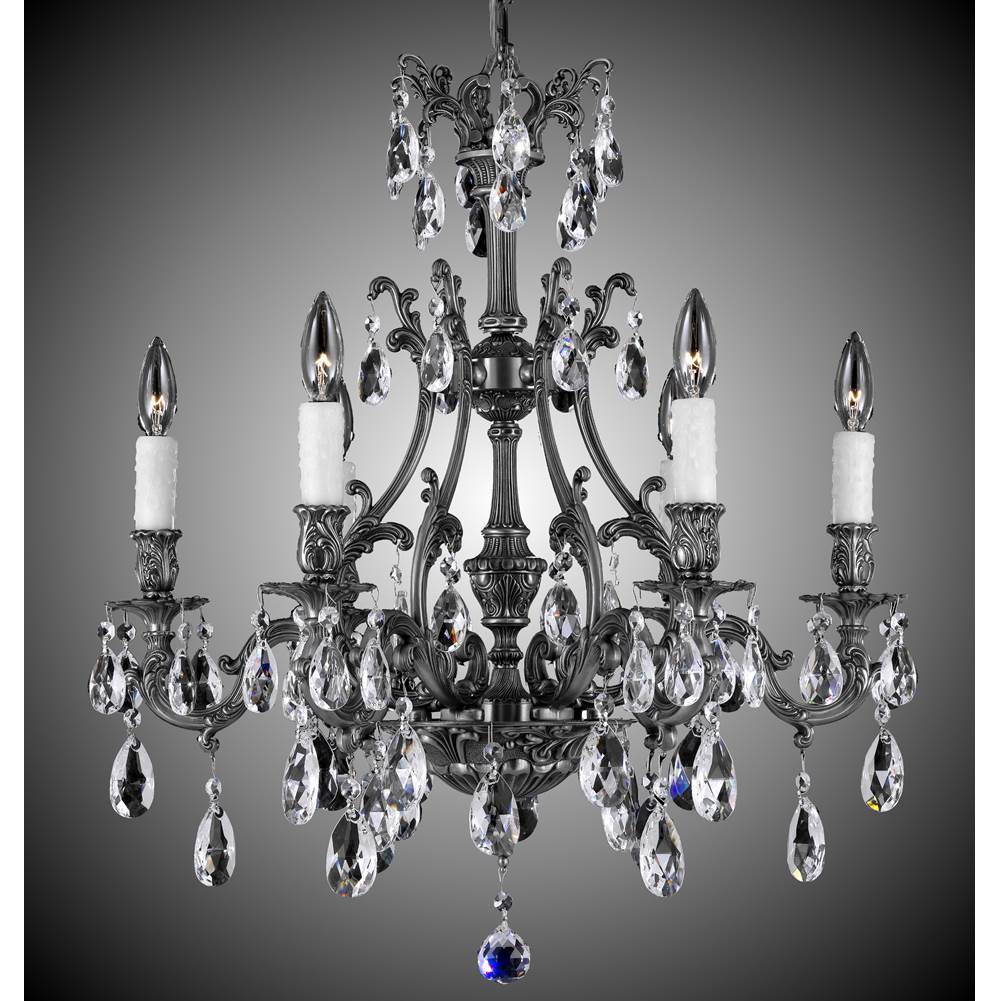 American Brass And Crystal Chateau 6 Light Chateau Chandelier