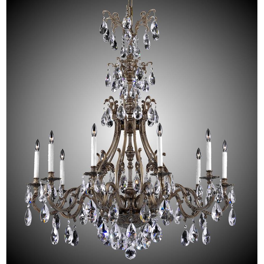 American Brass And Crystal Chateau 10 Light Chateau Chandelier