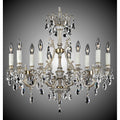 American Brass And Crystal Chateau 12 Light 3 Arm Chateau Chandelier