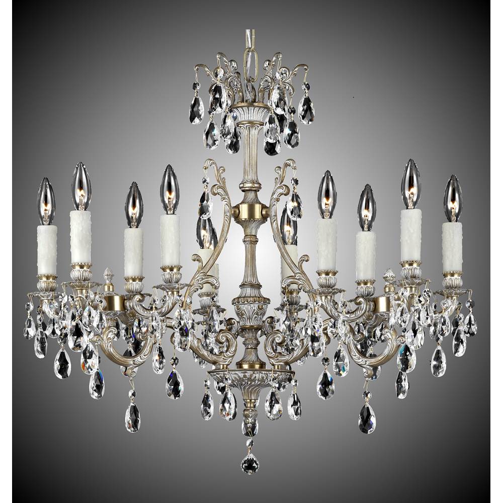 American Brass And Crystal Chateau 12 Light 3 Arm Chateau Chandelier