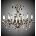 American Brass And Crystal Chateau 15 Light 3 Arm Chateau Chandelier