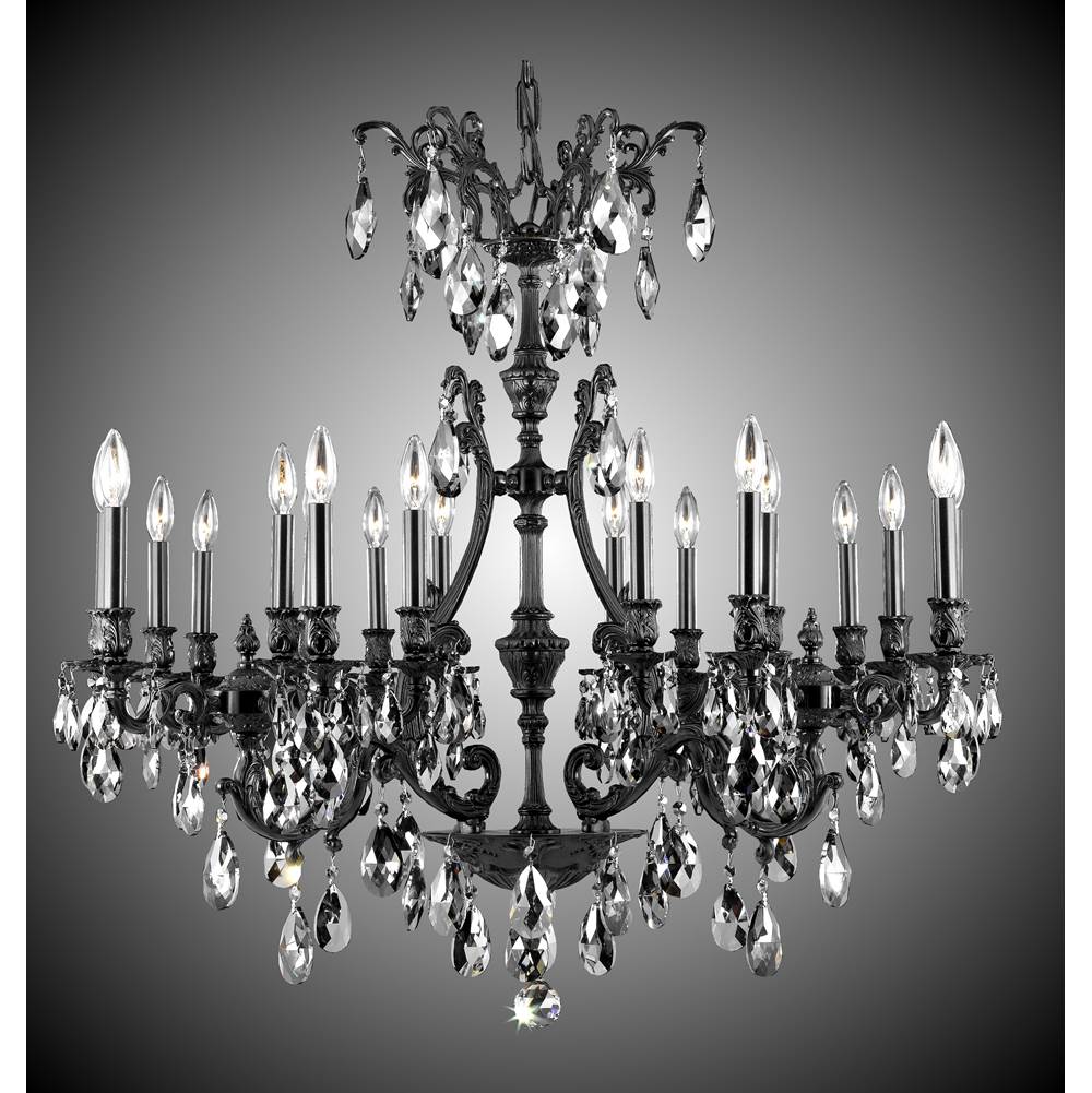 American Brass And Crystal Chateau 20 Light 4 Arm Chateau Chandelier