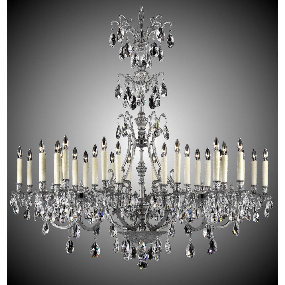 American Brass And Crystal Chateau 30 Light 5 Arm Chateau Chandelier