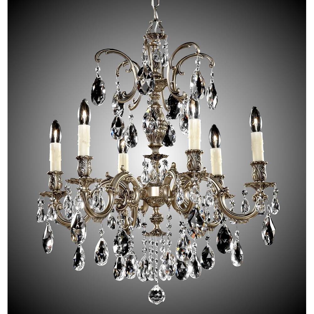 American Brass And Crystal Marlena 6 Light Marlena Chandelier