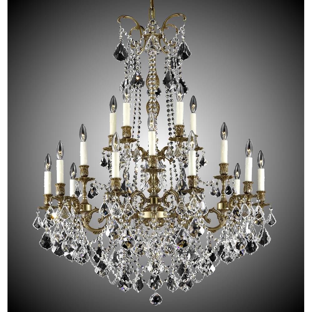 American Brass And Crystal Sterling 5+15 Light Sterling Chandelier