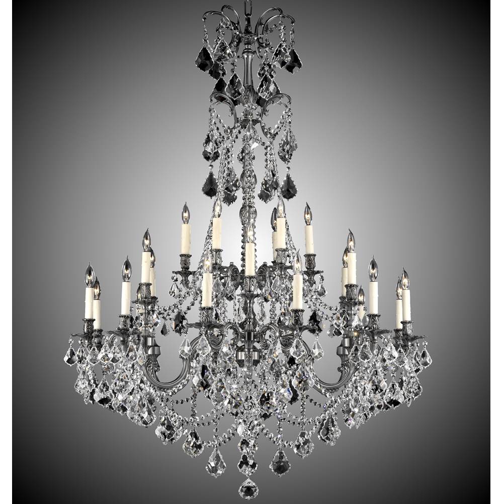 American Brass And Crystal Sterling 6+18 Light Sterling Chandelier